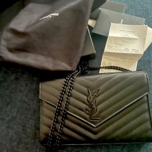 Saint laurent large envelope chain wallet